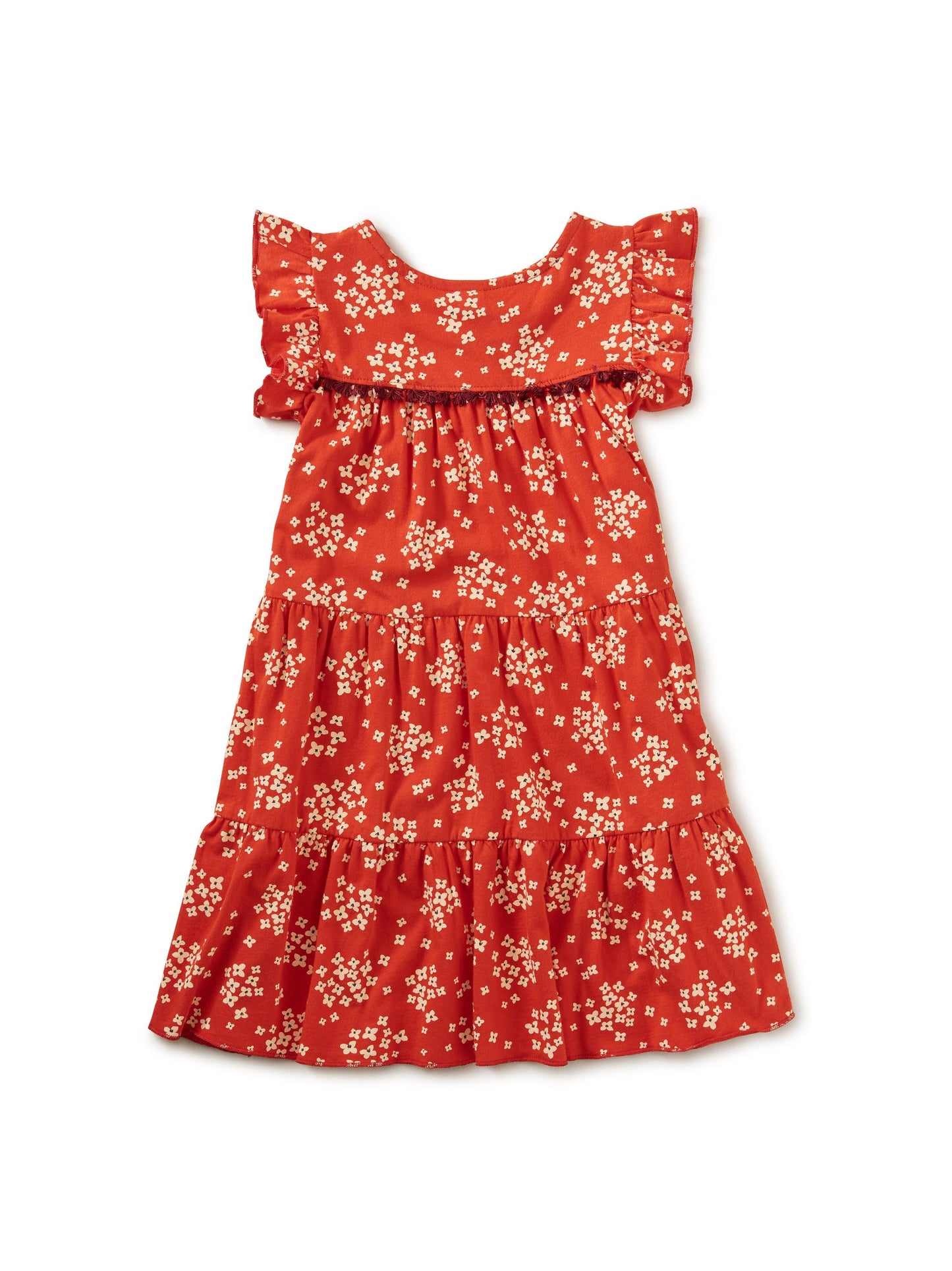 Tea Collection Tassel Trim Tiered Dress - Scarlet Wildflowers