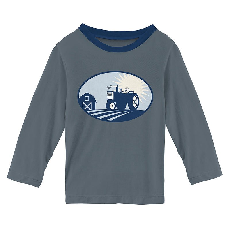 Slate Tractor L/S Graphic Easy Fit Crew Neck Tee