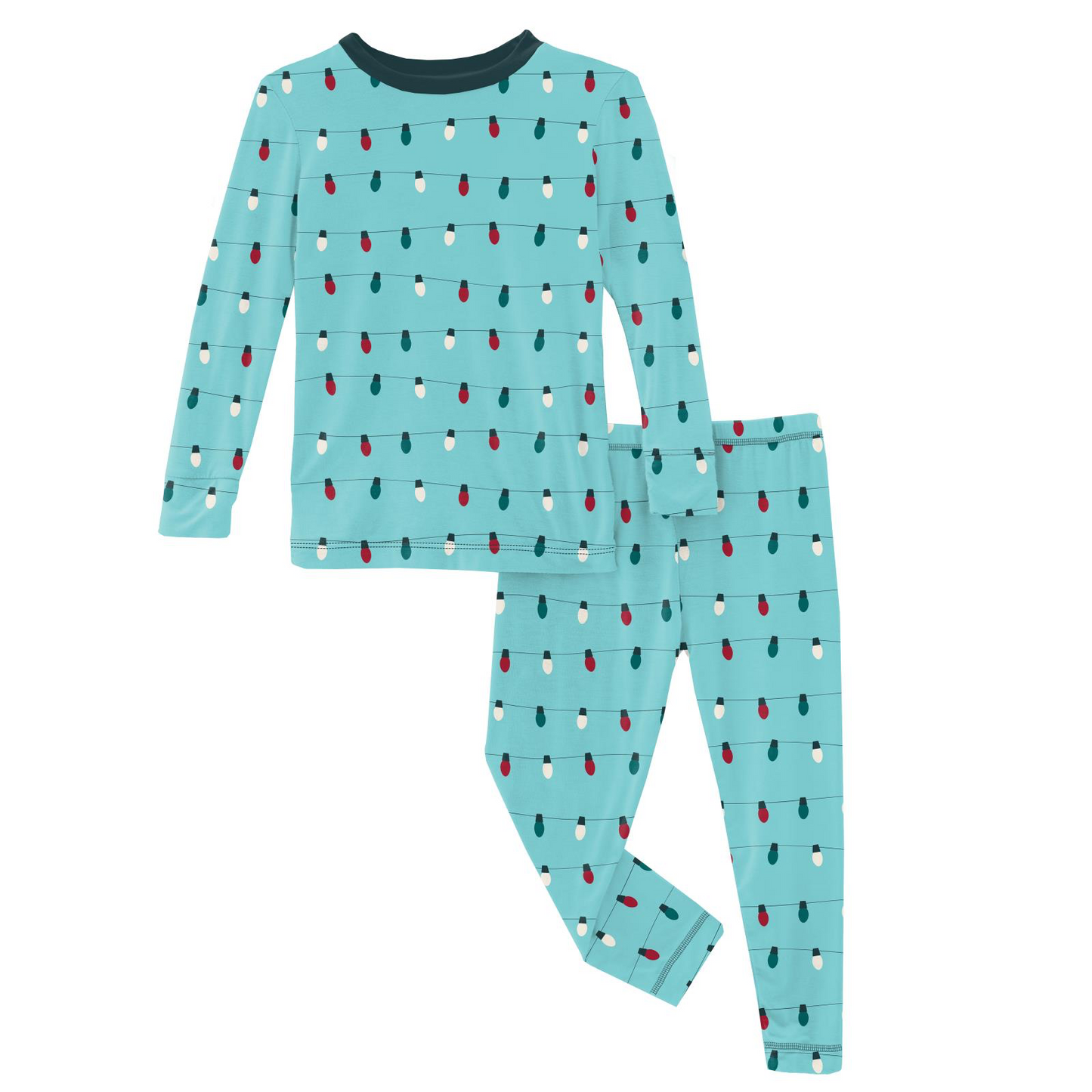Iceberg Holiday Lights Print L/S Pajama Set