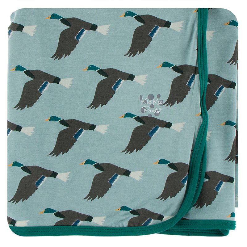 Print Swaddling Blanket - Jade Mallard Duck