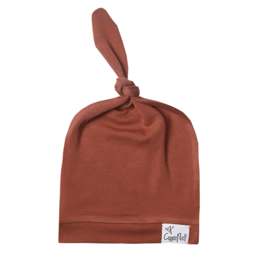 Copper Pearl Top Knot Hat 0-4mo - Moab