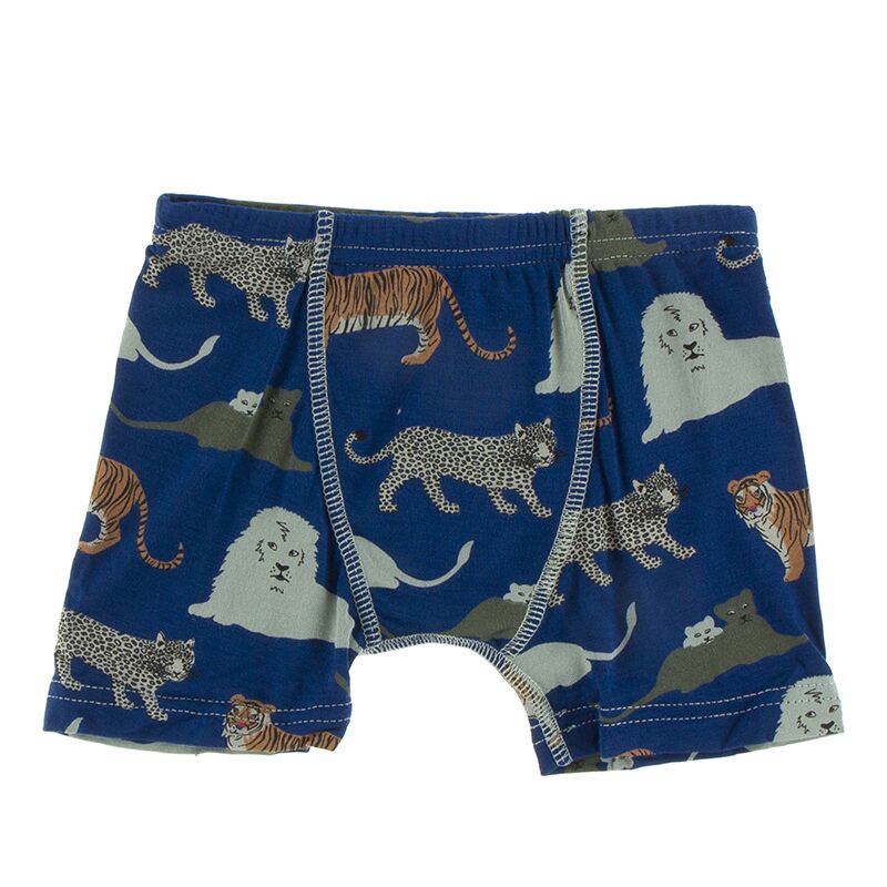 Kickee Pants Print Single Boxer Brief - Flag Blue Big Cats