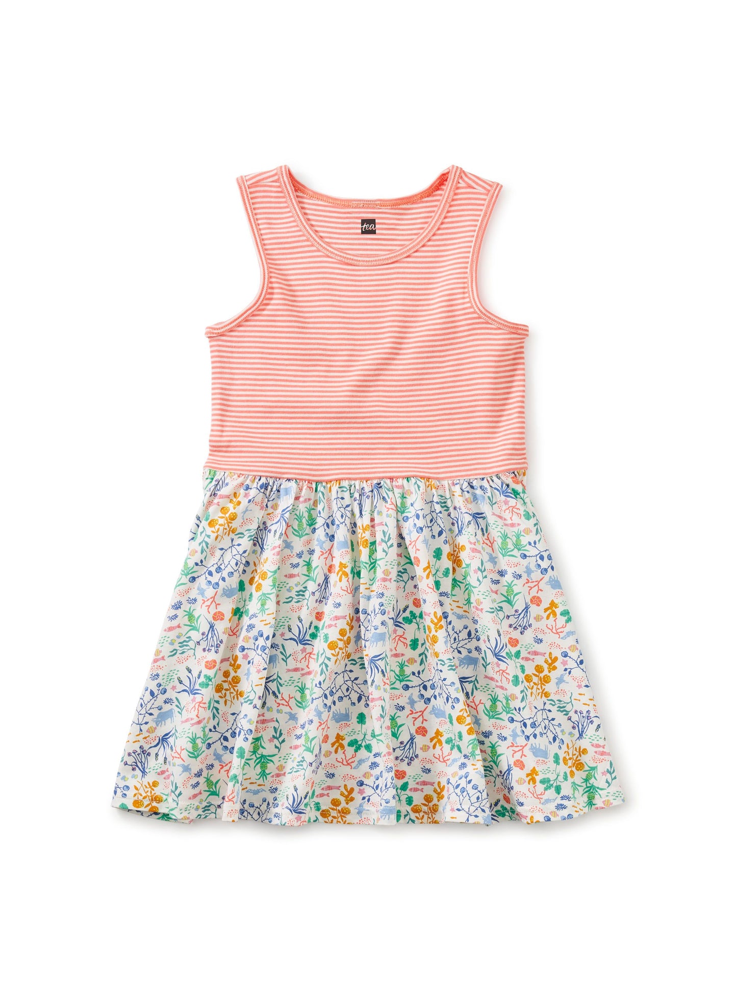 Print Mix Skirted Dress - Azores Island Liberty in Chalk