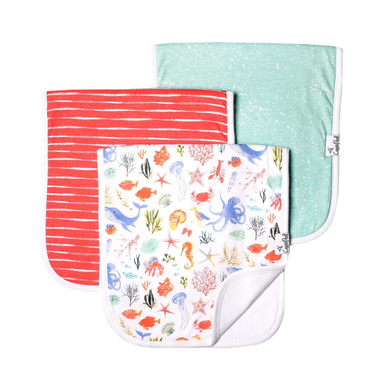 Copper Pearl Single Burp Cloth - Nautical