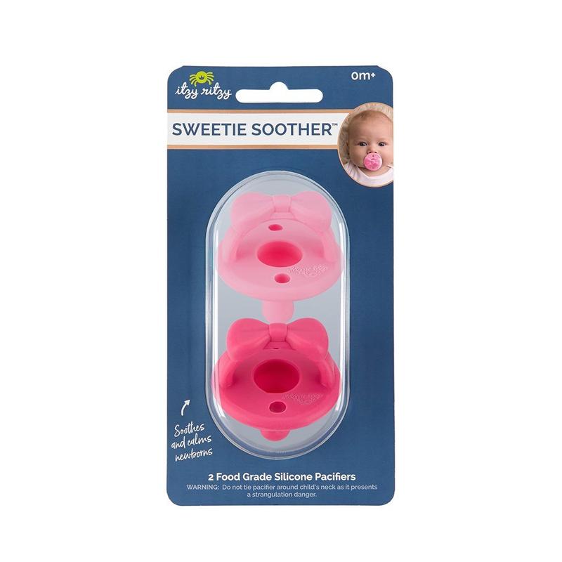 Sweetie Soother Pacifier 2pk - Cotton Candy + Watermelon Bows