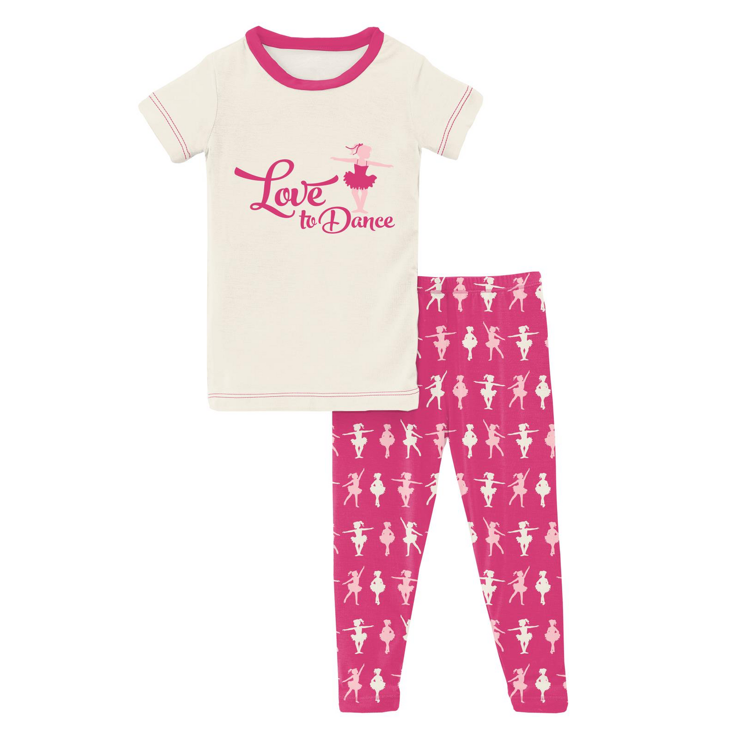 Calypso Ballerina Short Sleeve Graphic Tee Pajama Set