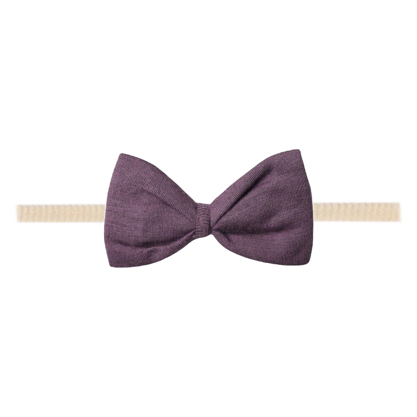 Copper Pearl Nylon Bowtie Headband - Plum