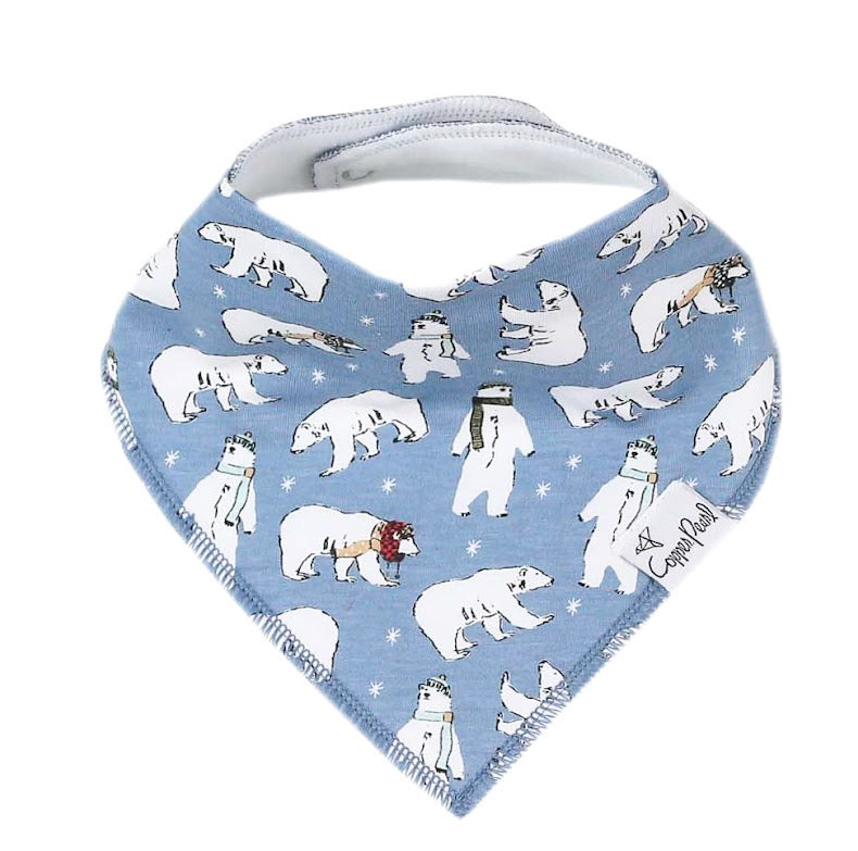 Copper Pearl Single Bandana Bibs - Polar