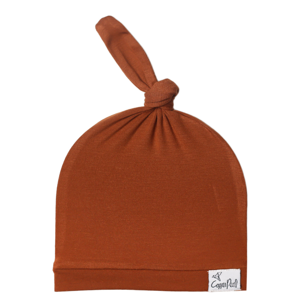 Copper Pearl Top Knot Hat 0-4mo - Powell