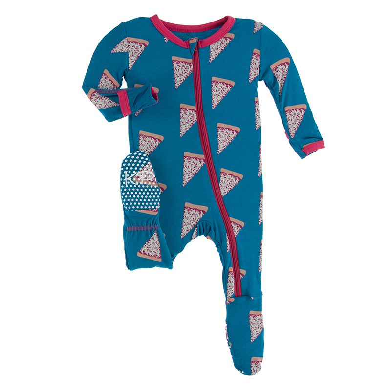 Print Footie with Zipper - Seaport Pizza Slices