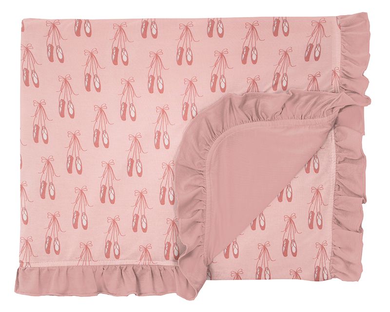 Print Ruffle Toddler Blanket - Baby Rose Ballet - SPR3