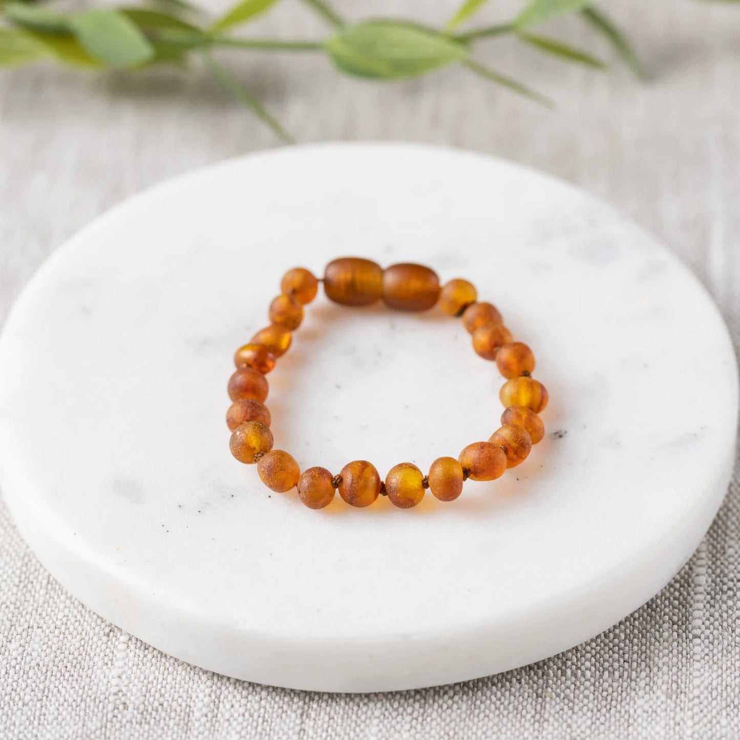 Raw Cognac Baltic Amber Bracelet 5.5"