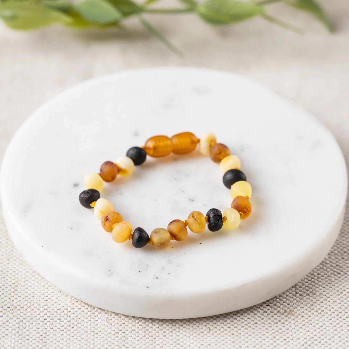 Raw Multi Baltic Amber Bracelet 5.5"