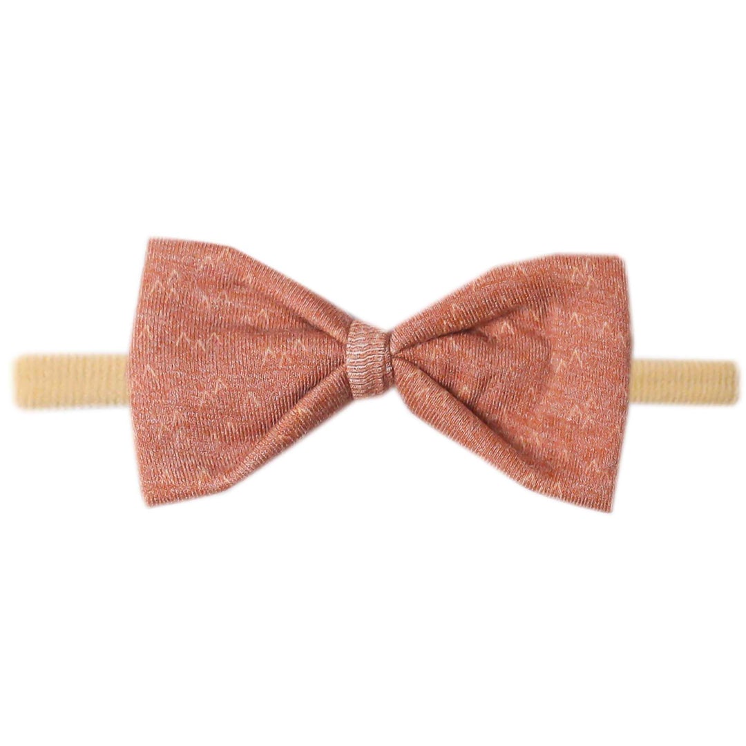 Copper Pearl Nylon Bowtie Headband - Rocky