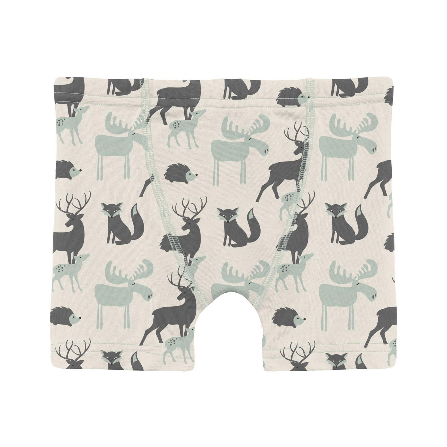 Natural Forest Animals Print Boy's Boxer Brief