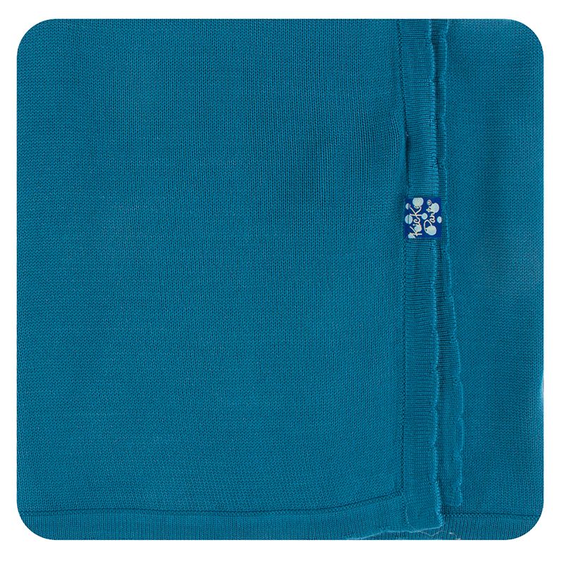 Solid Knitted Stroller Blanket - Seaport