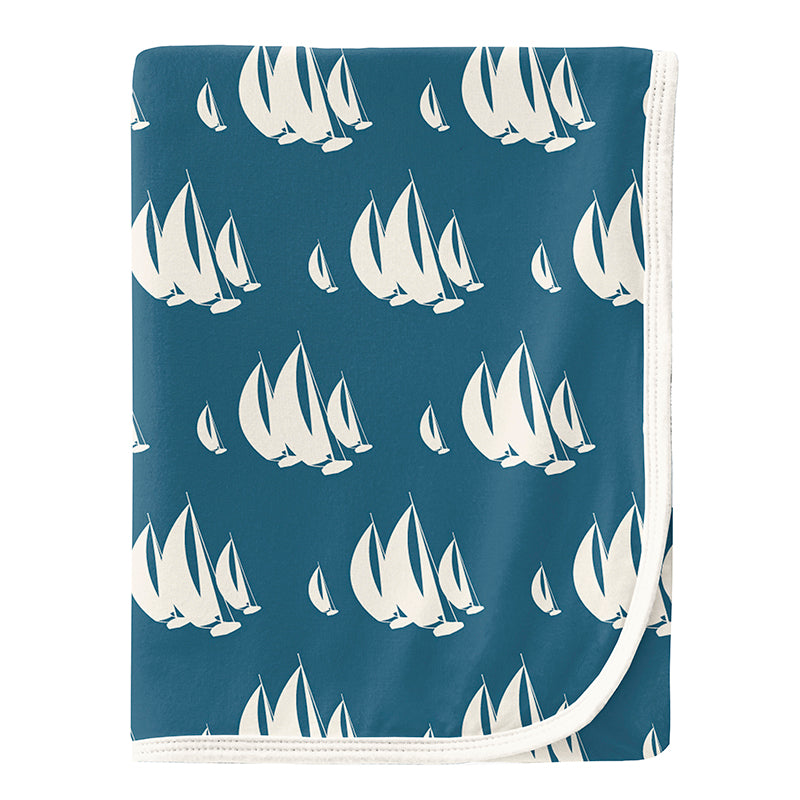 Print Swaddling Blanket - Deep Sea Sailboat Race