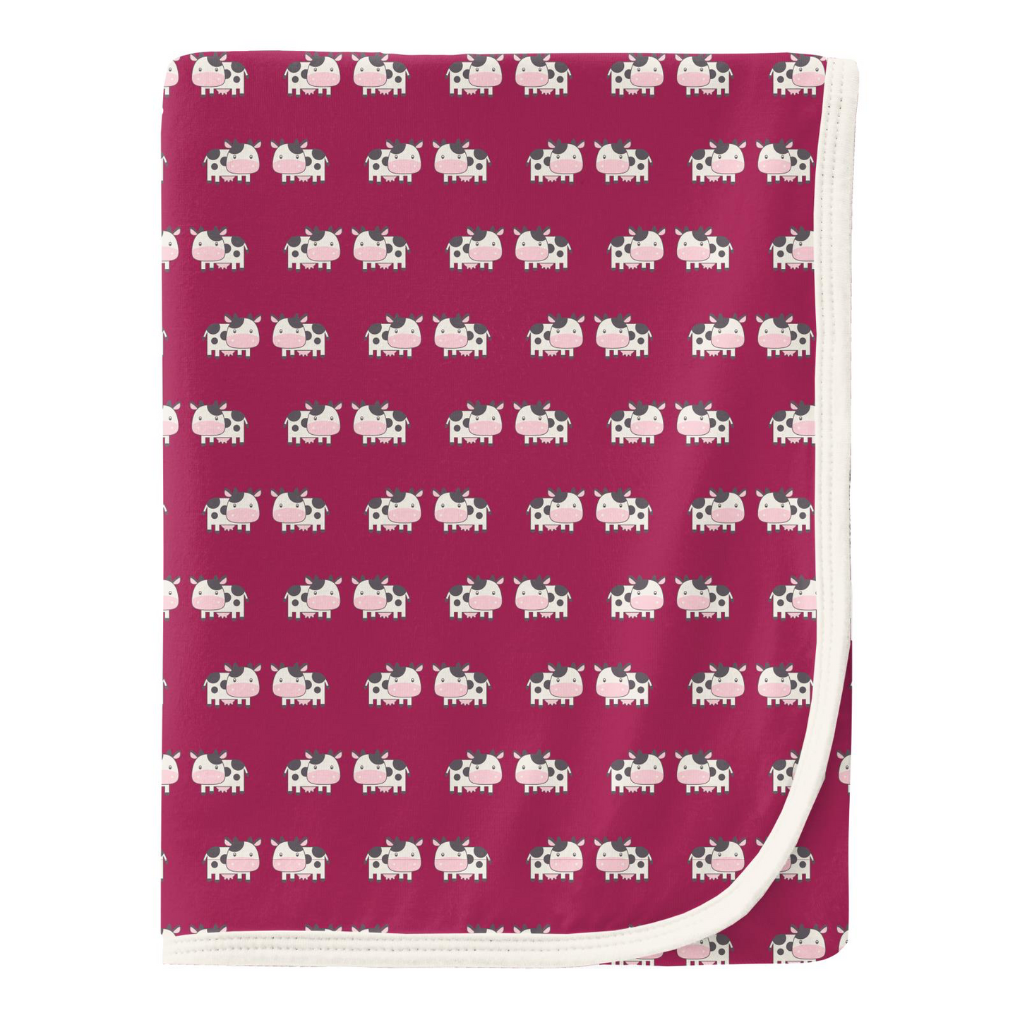 Berry Cow Print Swaddling Blanket