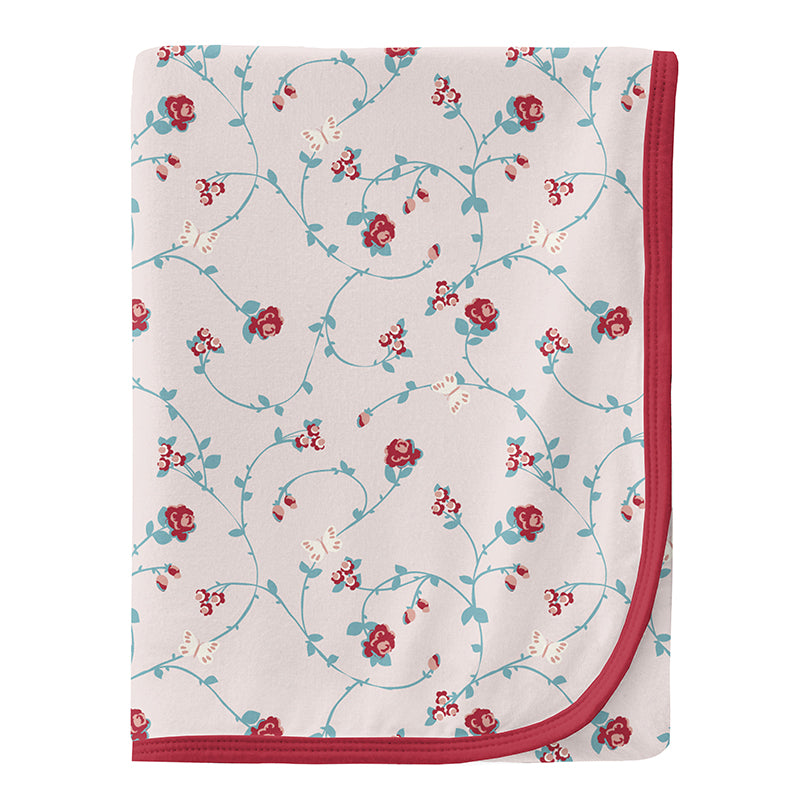 Print Swaddling Blanket in Macaroon Floral Vines