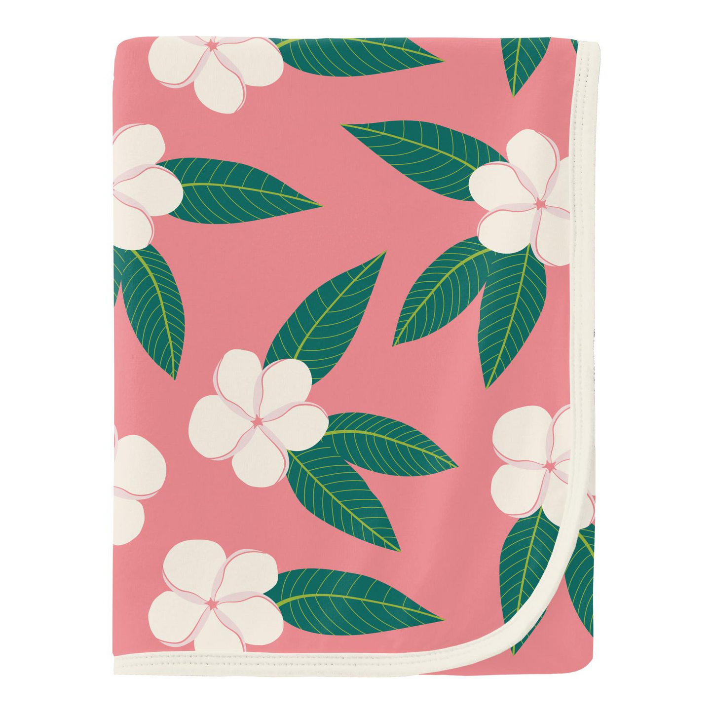 Print Swaddling Blanket in Strawberry Plumeria