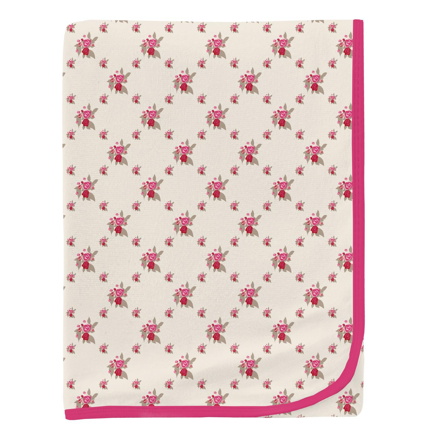 Natural Rose Trellis Print Swaddling Blanket