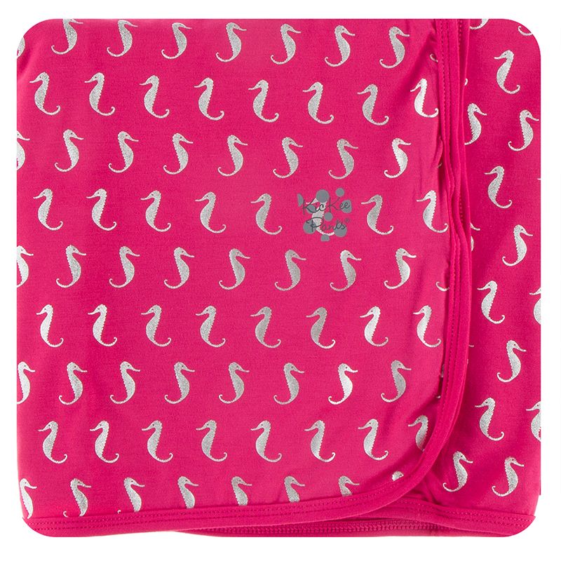 Print Swaddling Blanket - Prickly Pear Mini Seahorses