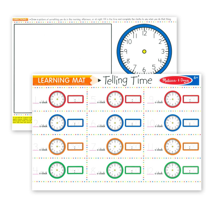 Telling Time Learning Mat - Melissa & Doug