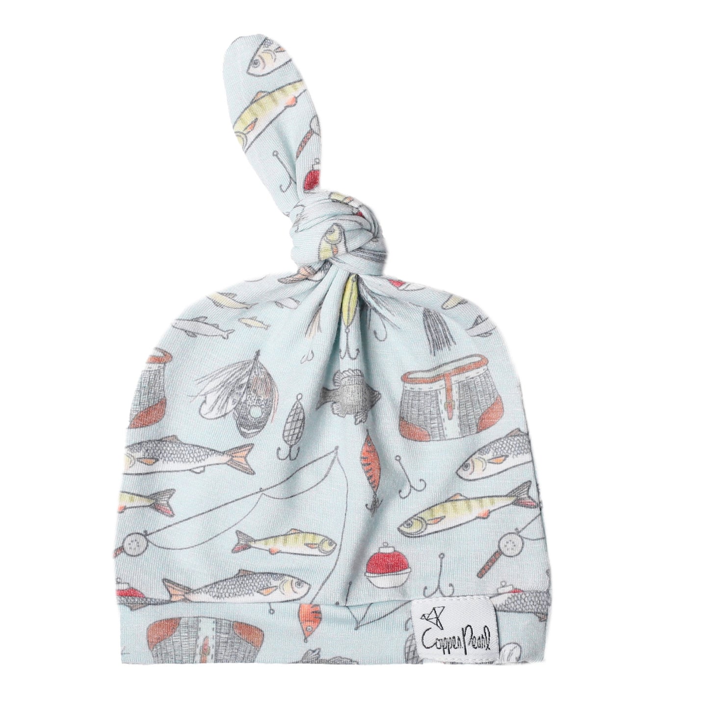 Copper Pearl Top Knot Hat 0-4mo - Trout