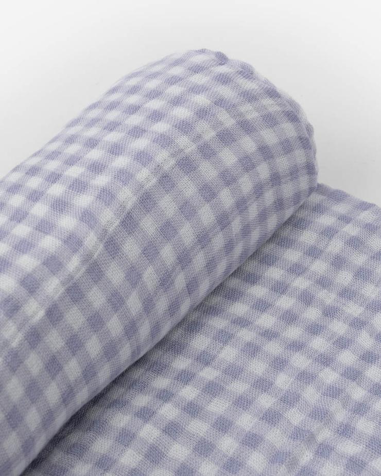 Lavender Gingham - Deluxe Muslin Swaddle Blanket