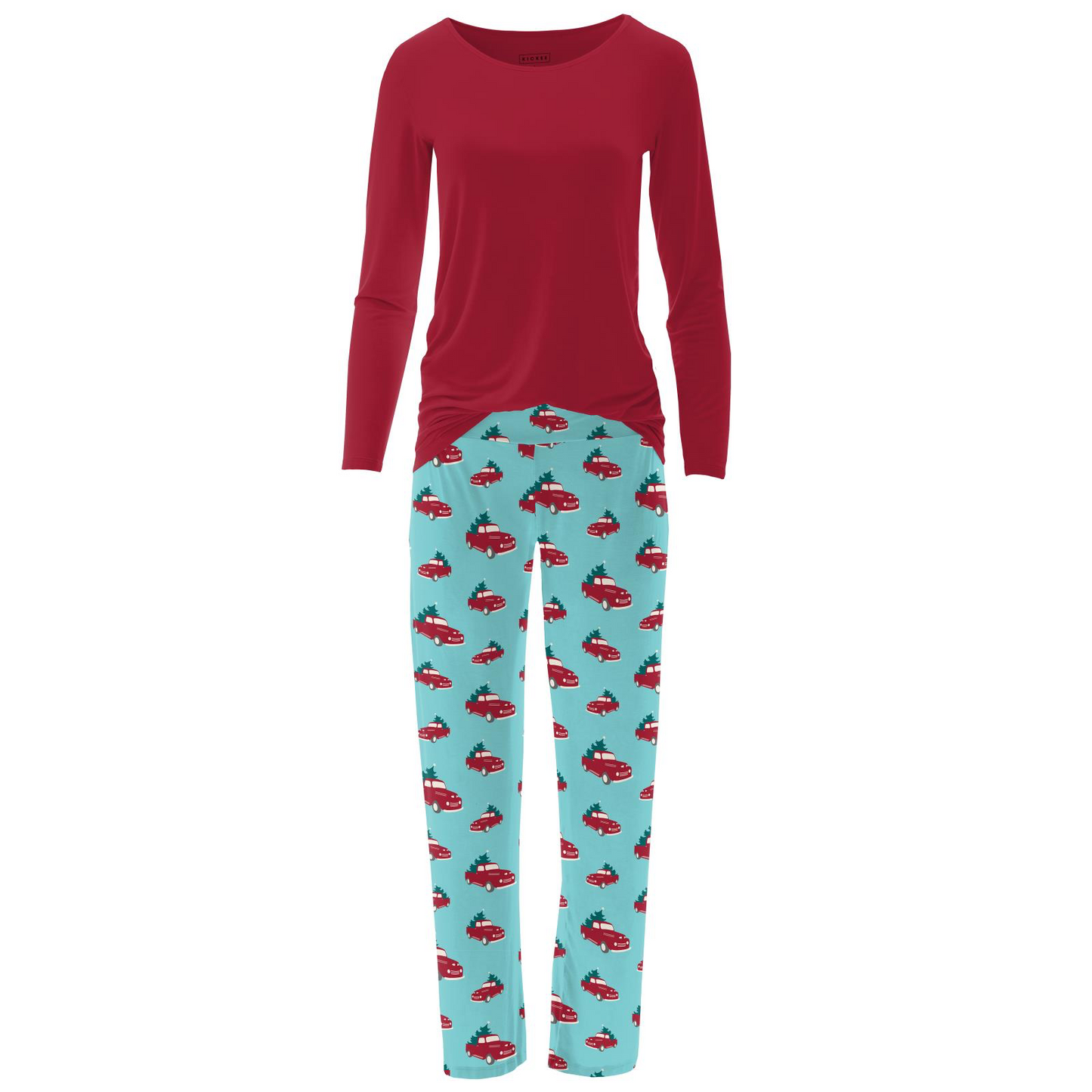 Iceberg Trucks and Trees Women's L/S Loosey Goosey Tee & Pajama Pants Set