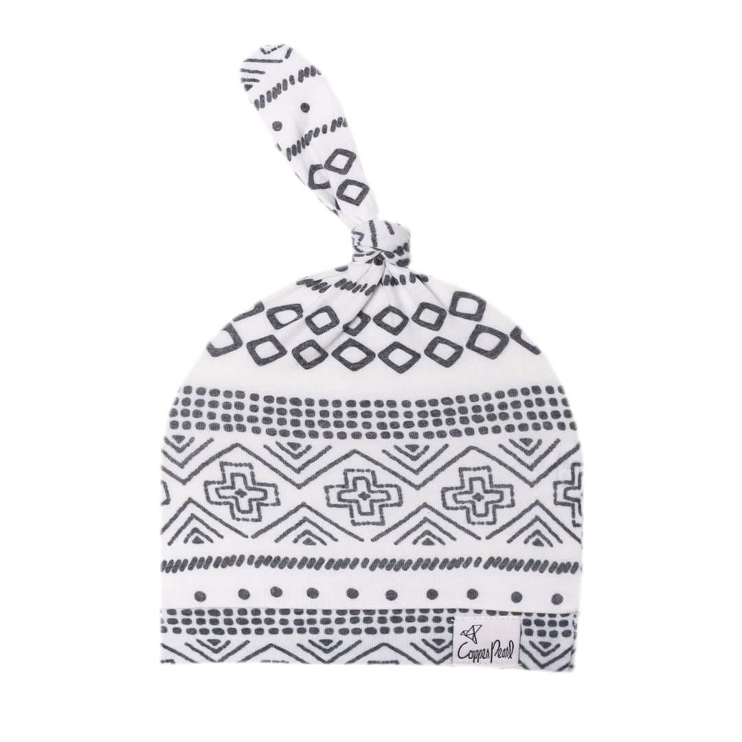 Copper Pearl Top Knot Hat 0-4mo - Westyn