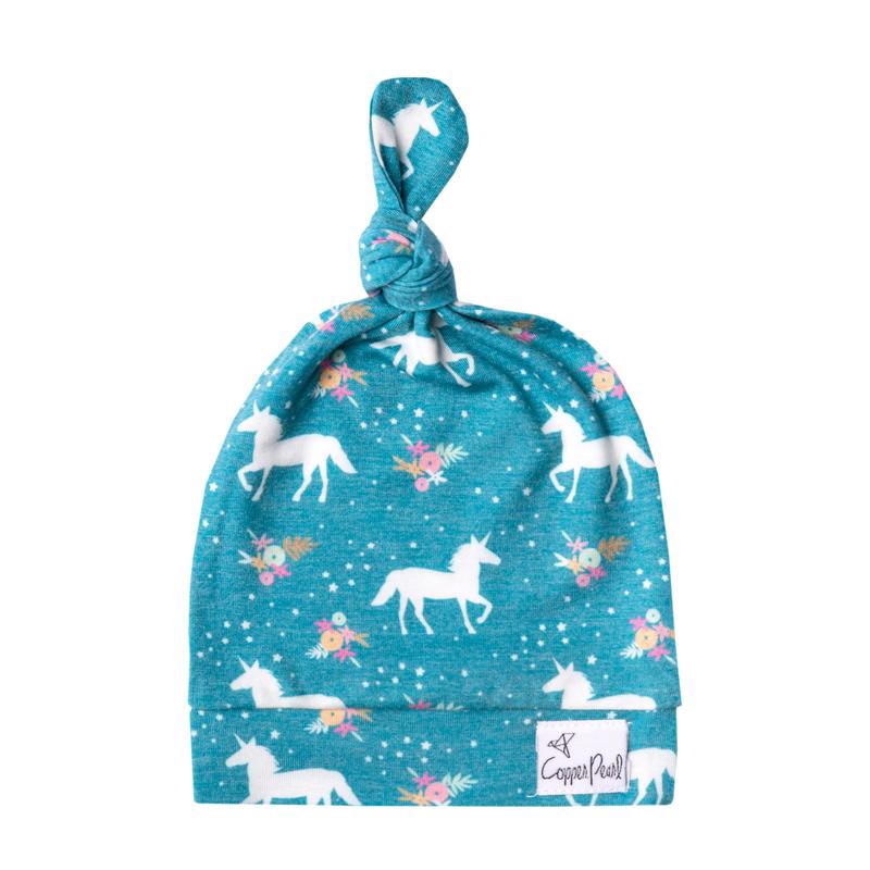 Copper Pearl Top Knot Hat 0-4mo - Whimsy