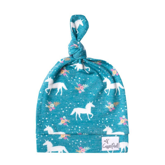 Copper Pearl Top Knot Hat 0-4mo - Whimsy