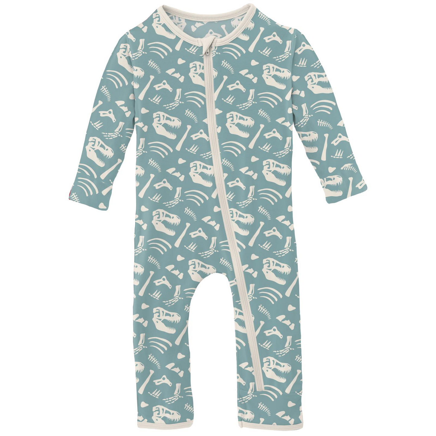 Jade Bones Print Coverall with Zipper