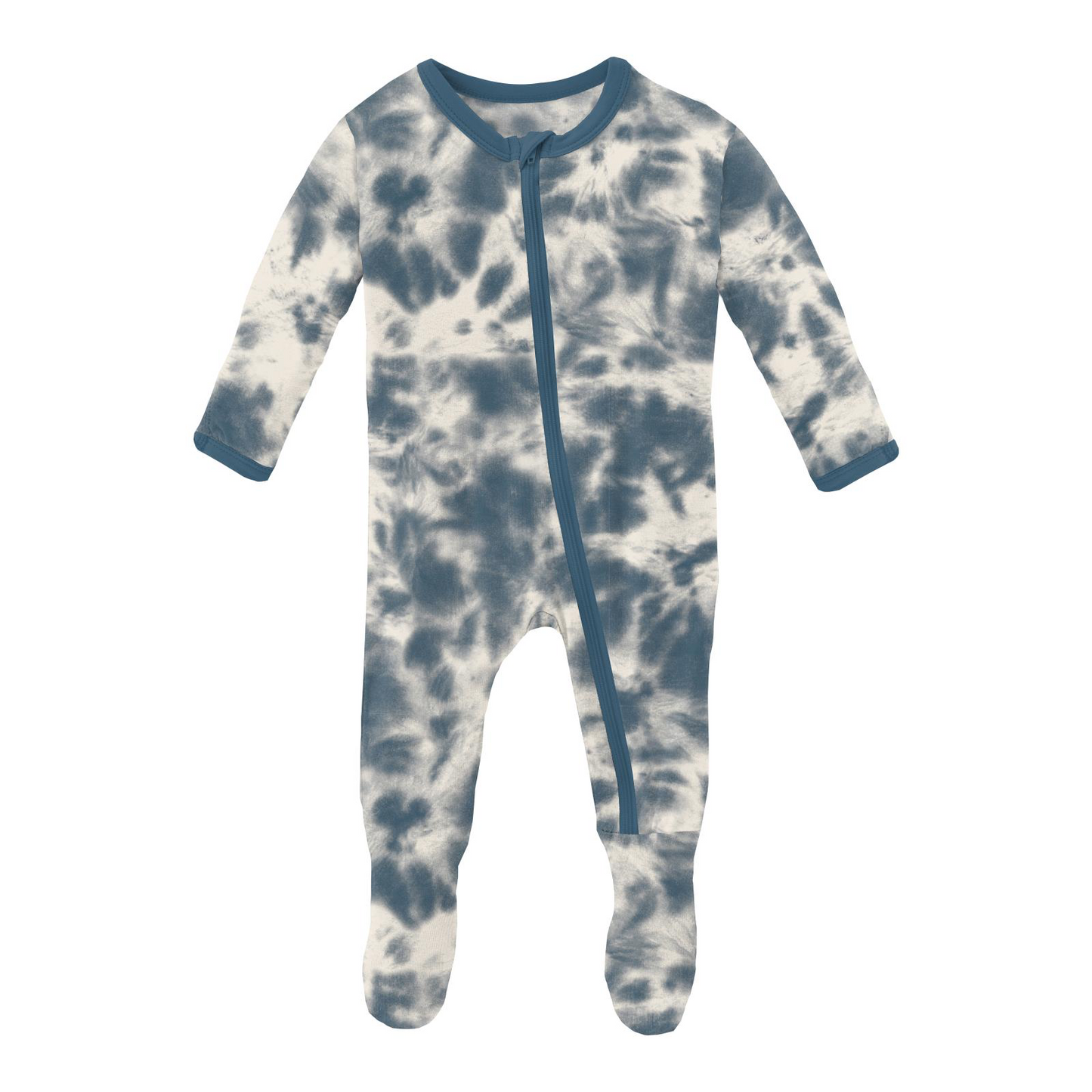 Deep Sea Tie Dye Print Footie with Zipper