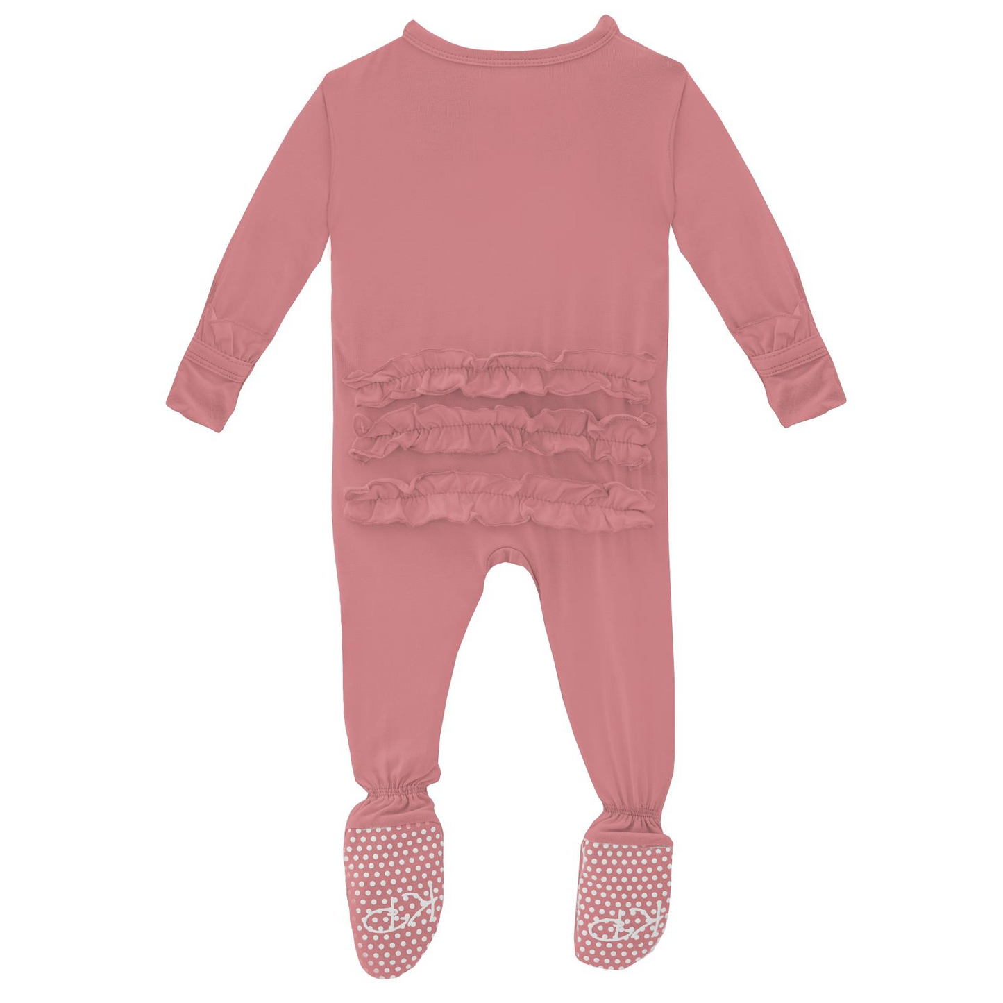 Desert Rose Classic Ruffle Footie with Zipper