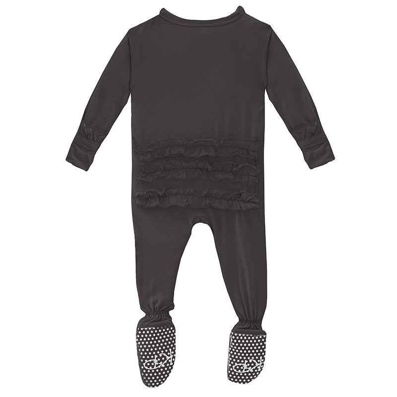 Classic Ruffle Footie with Zipper - Midnight