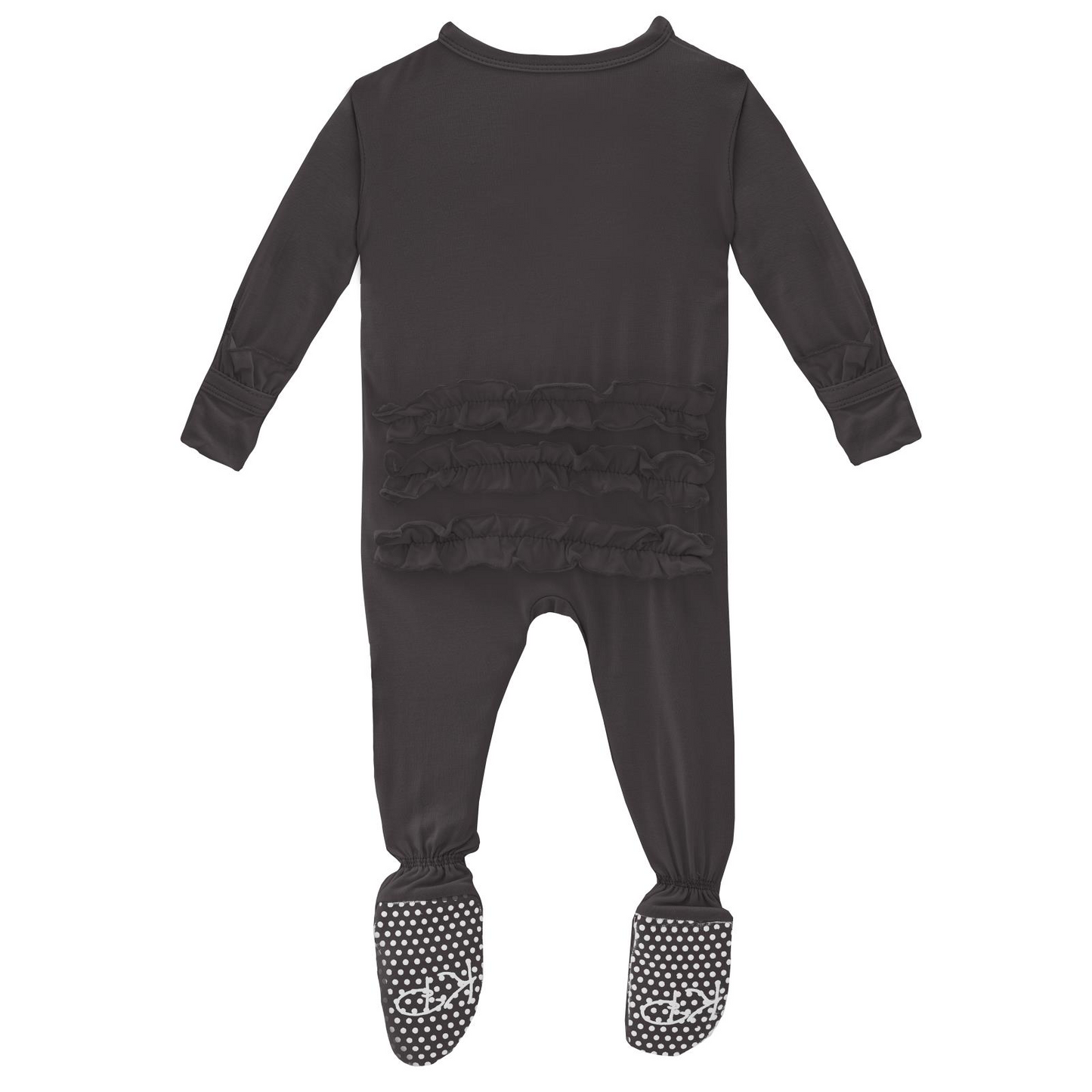 Midnight Classic Ruffle Footie with Zipper