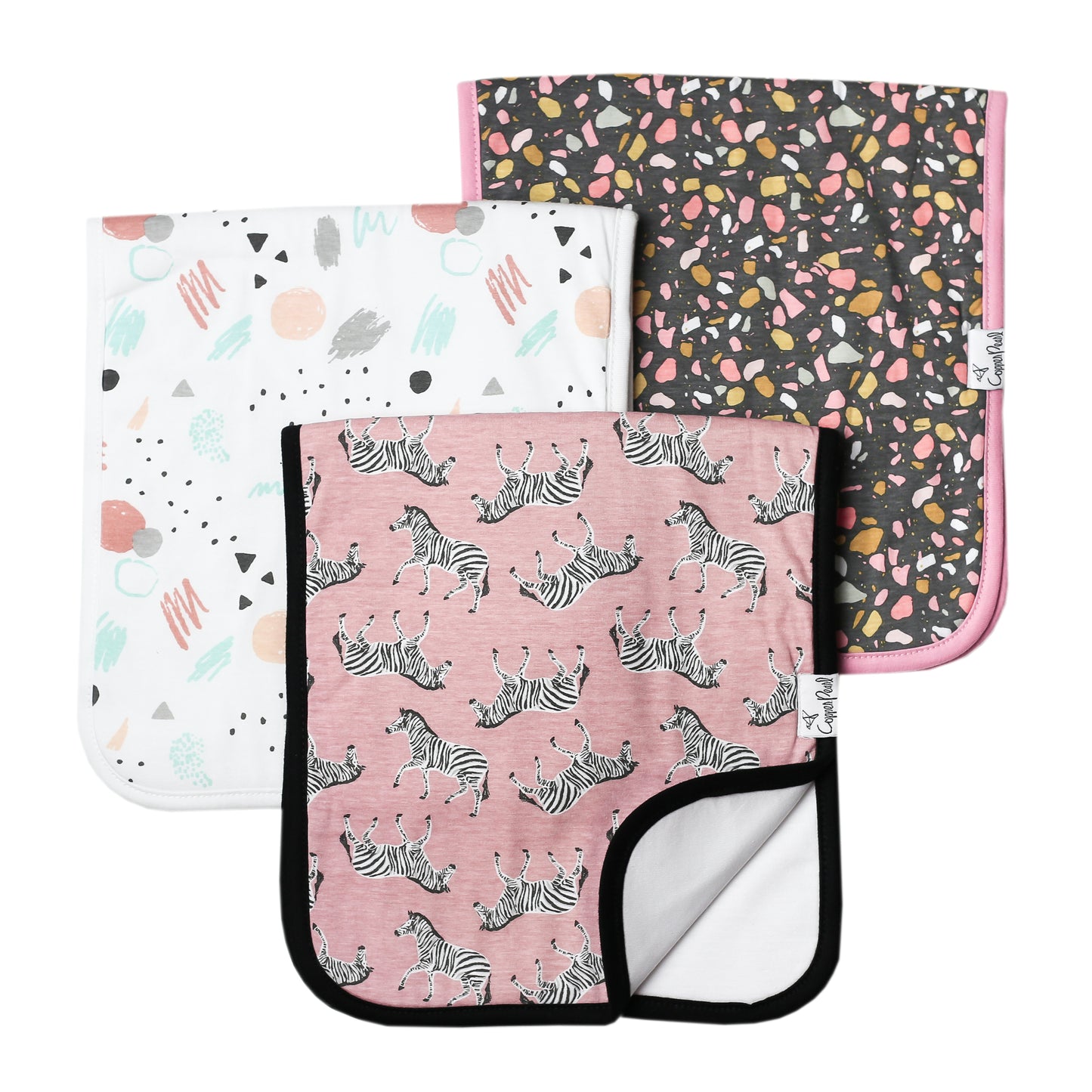 Copper Pearl Single Burp Cloth - Zella
