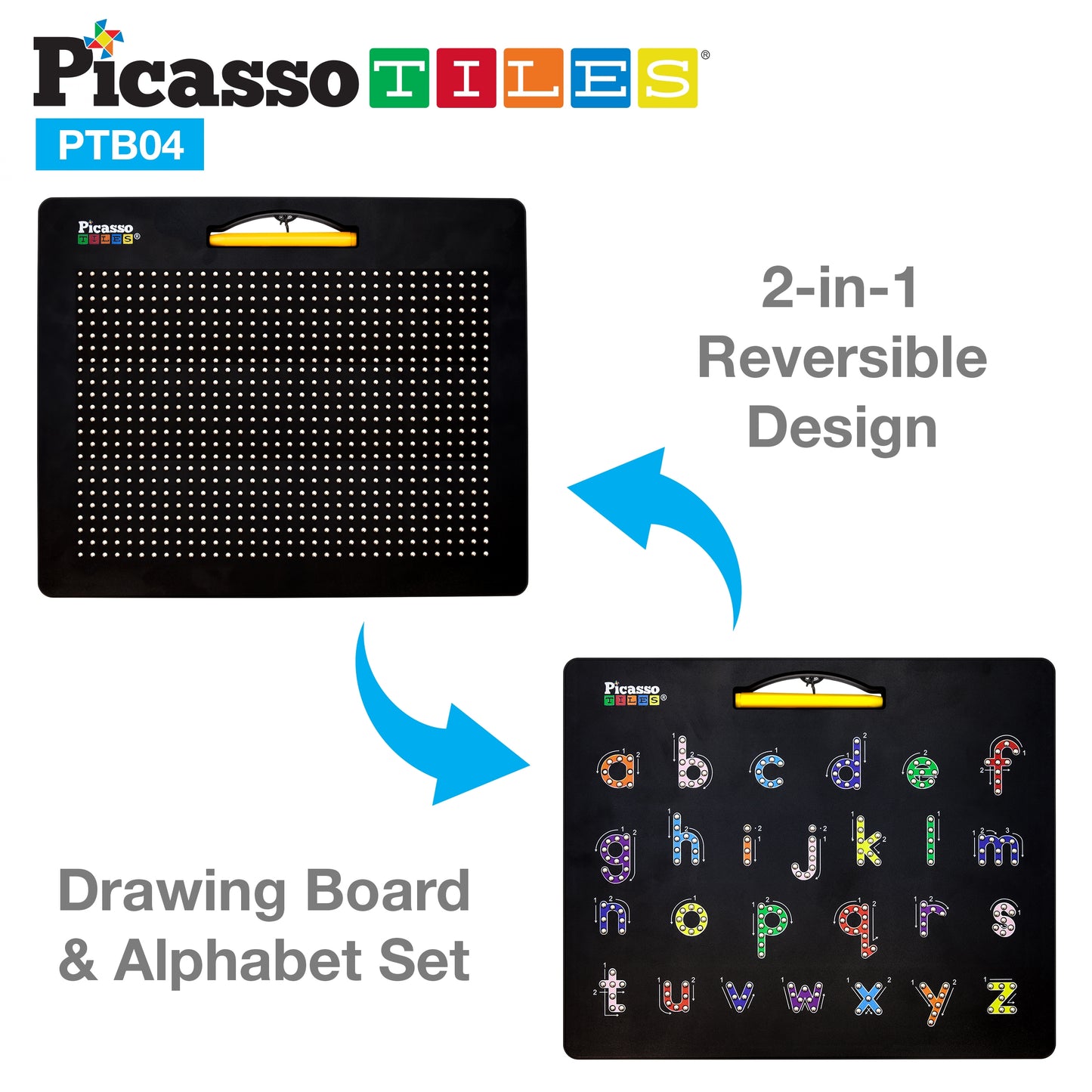 PicassoTiles Alphabet & Freestyle Magnetic Drawing Board