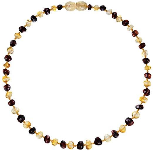 Polished Honey/Cherry Amber Teething Necklace 12.5"
