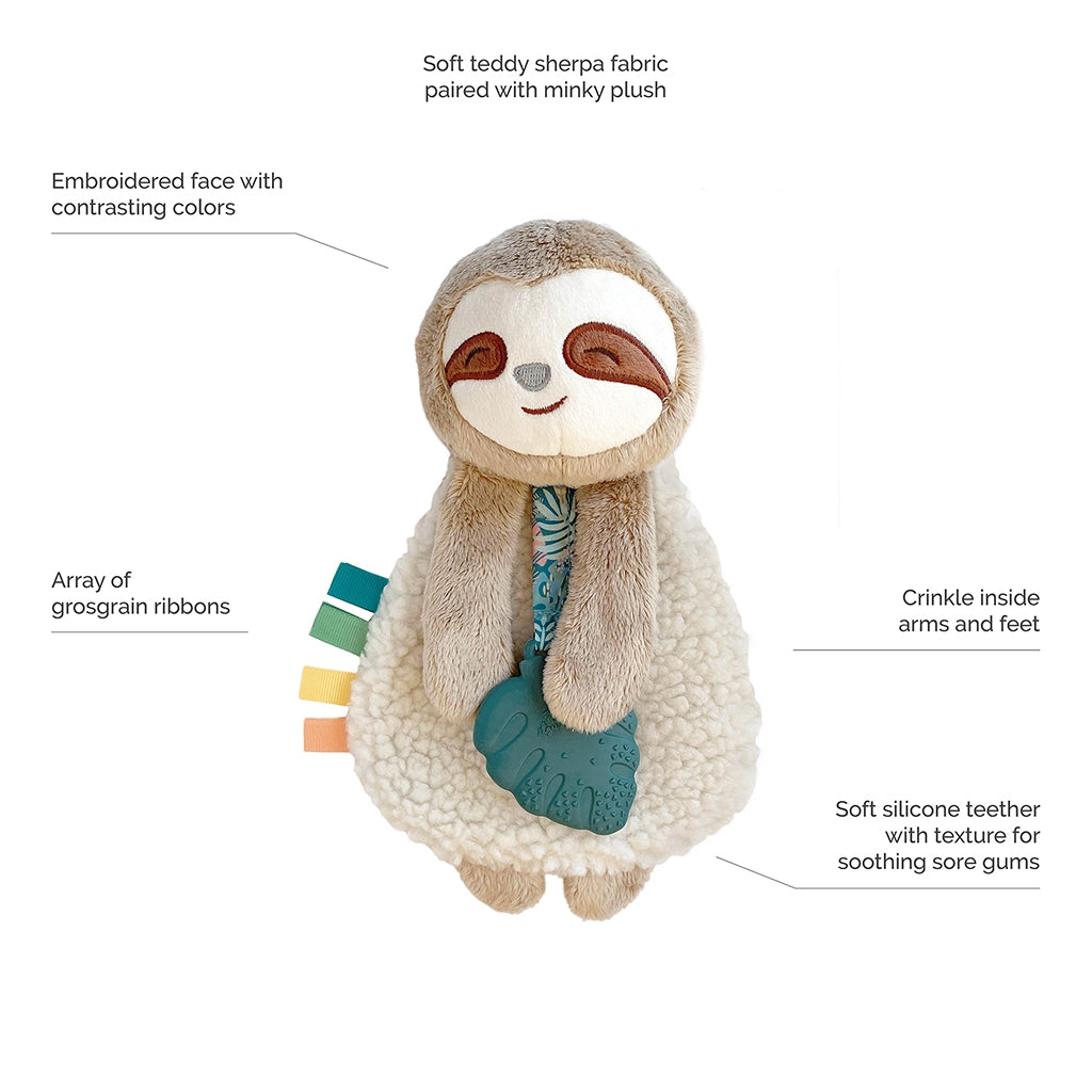 Sloth Plush Lovey with Silicone Teether