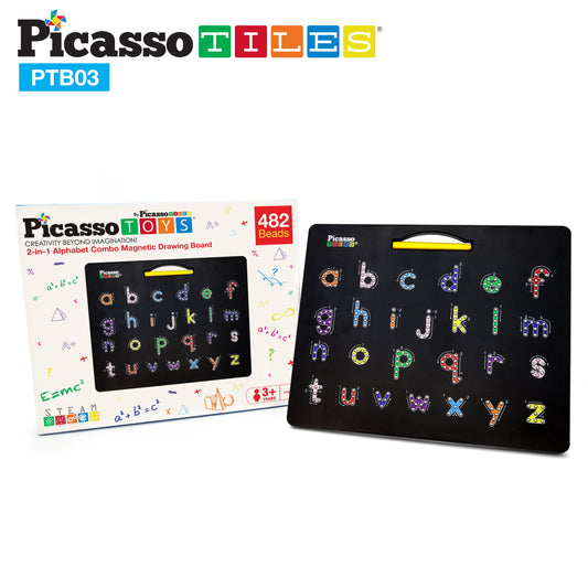 PicassoTiles Upper & Lower-case Alphabet Magnetic Drawing Board