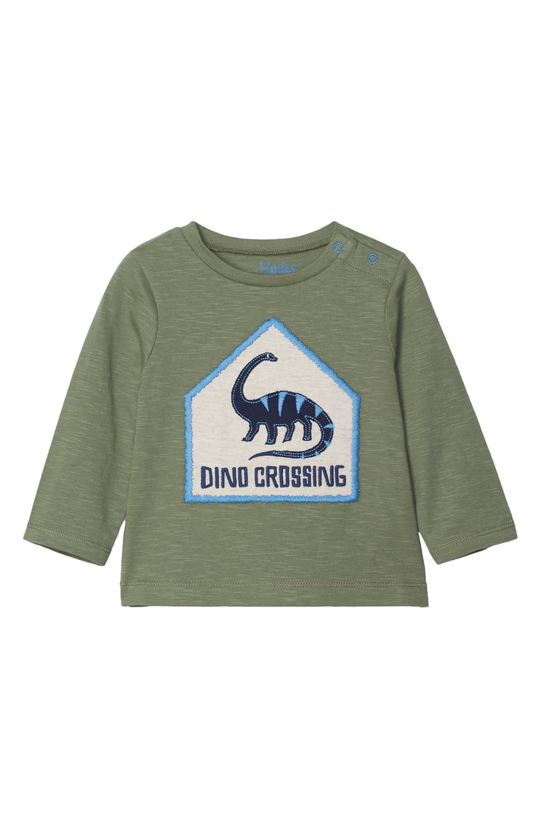 Hatley Dino Crossing Long Sleeve Baby Tee