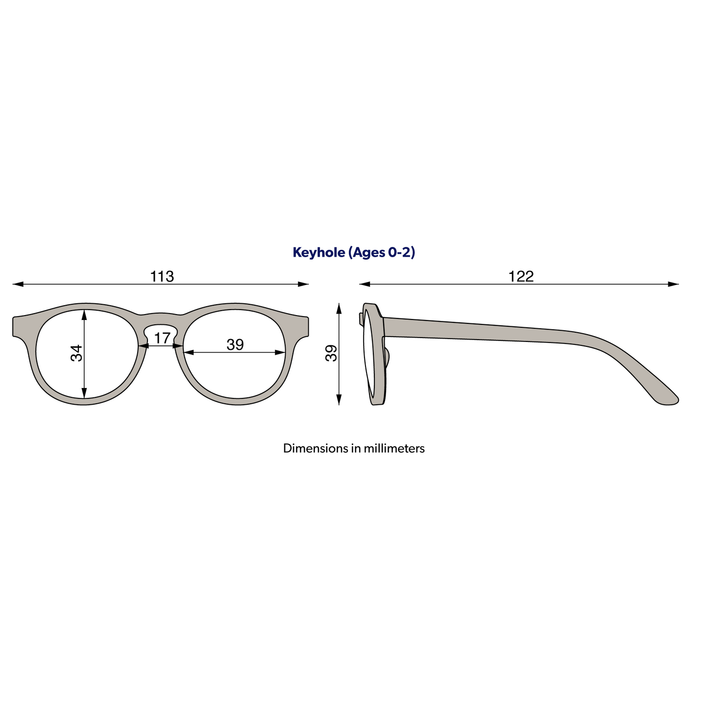 The Sunseeker Polarized Keyhole Sunglasses with Mirrored Lens