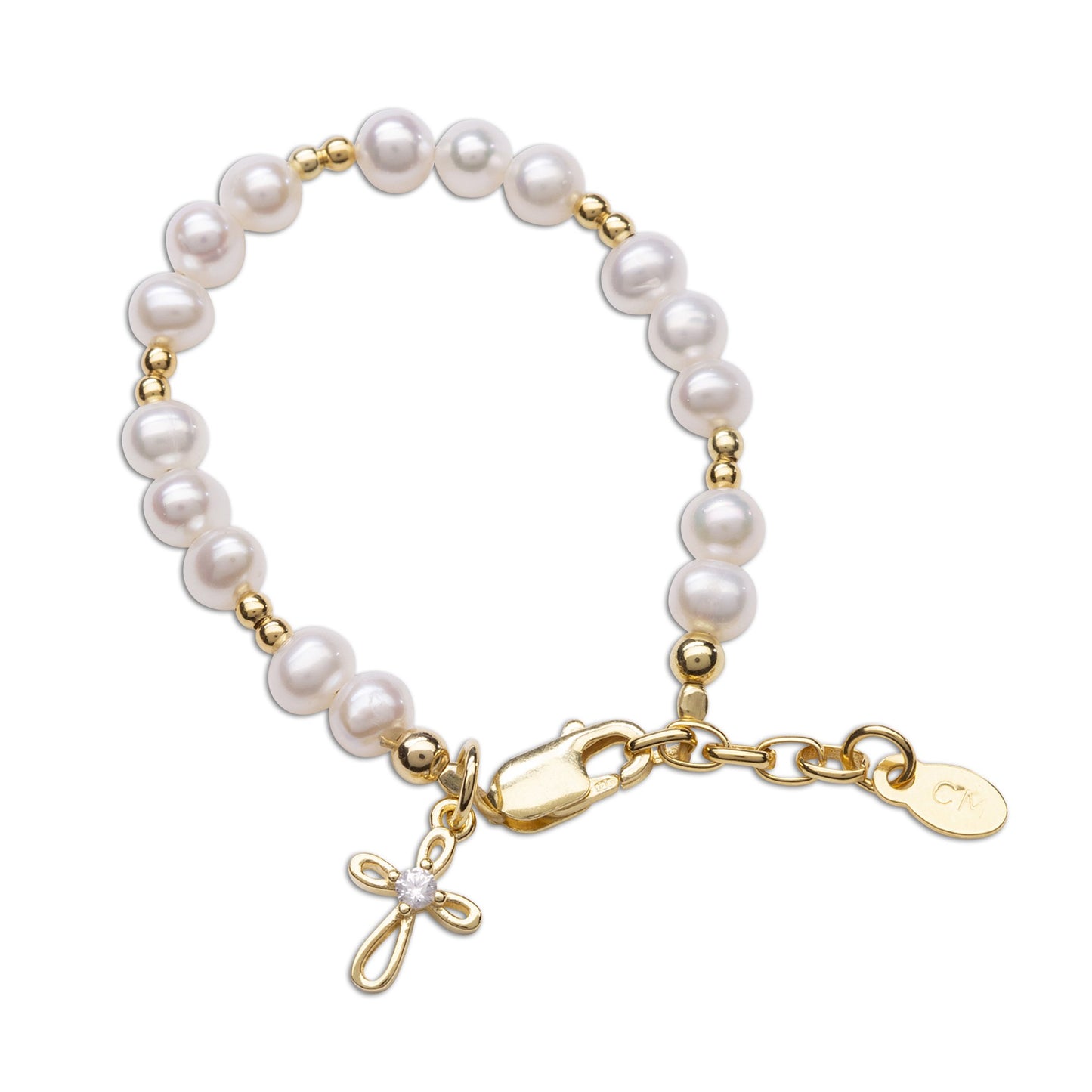 Mae - 14K Gold-Plated Bracelet with Cross