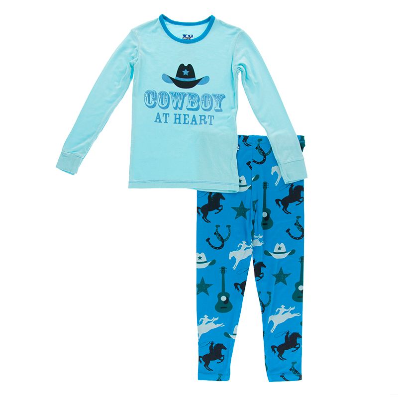 KicKee Pants Long Sleeve Piece Print Pajama Set - Amazon Cowboy