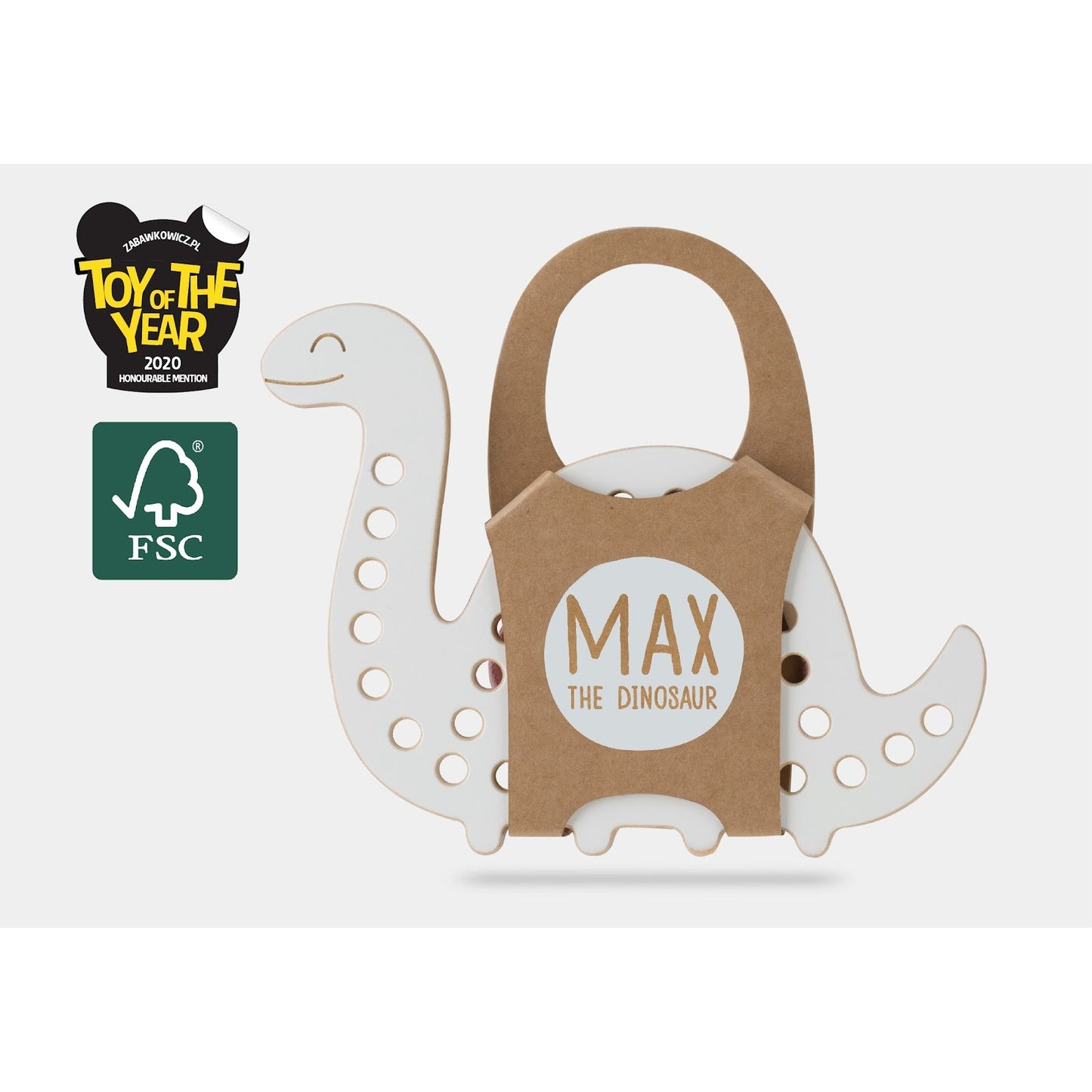 Max the Dinosaur Wooden Lacing Toy