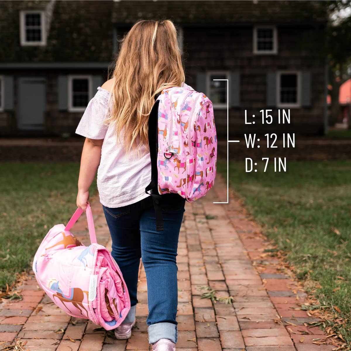 Wildkin 15 inch Backpack - Pink Horses