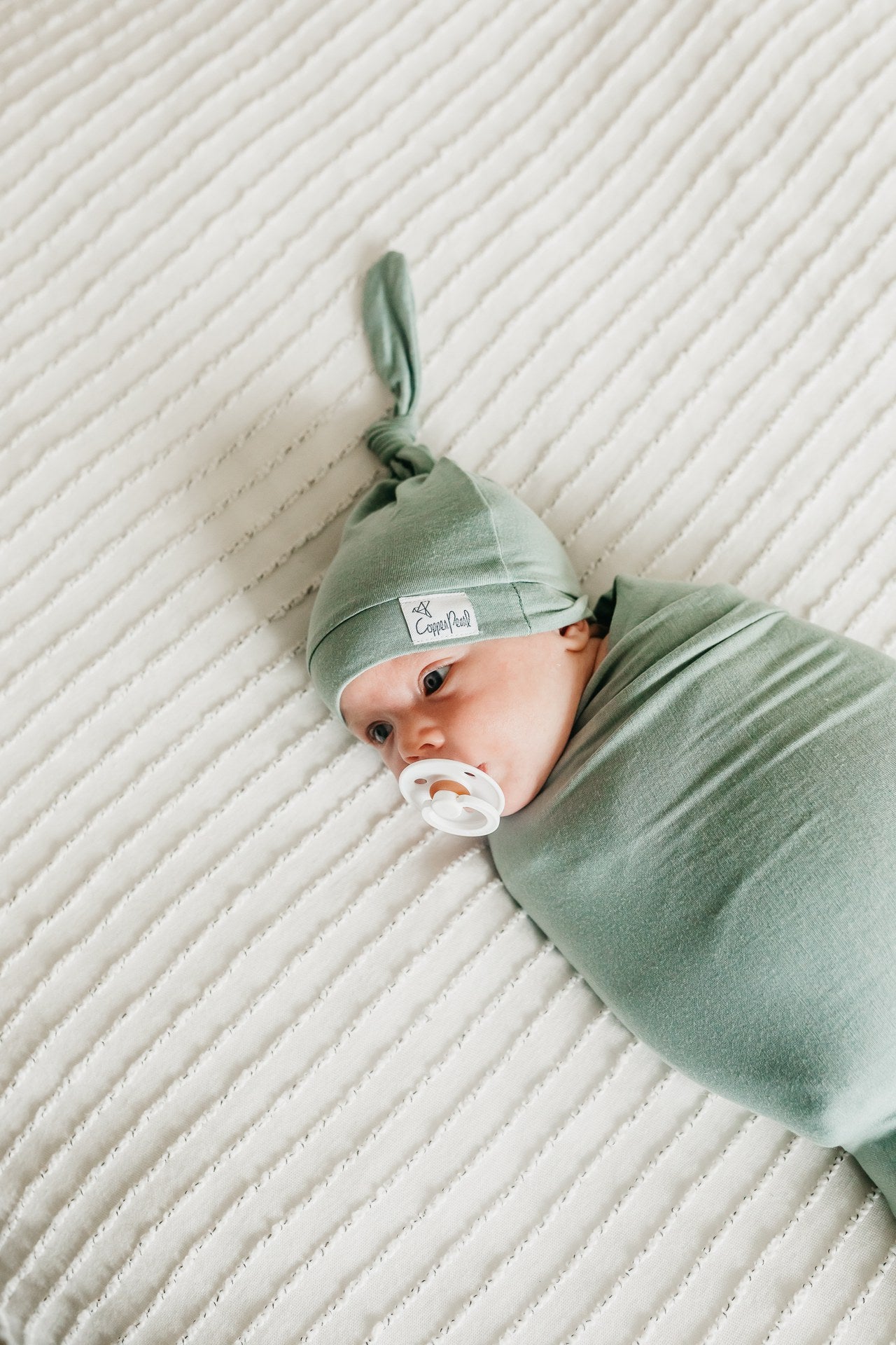 Copper Pearl Top Knot Hat 0-4mo - Briar